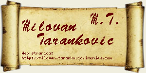Milovan Taranković vizit kartica